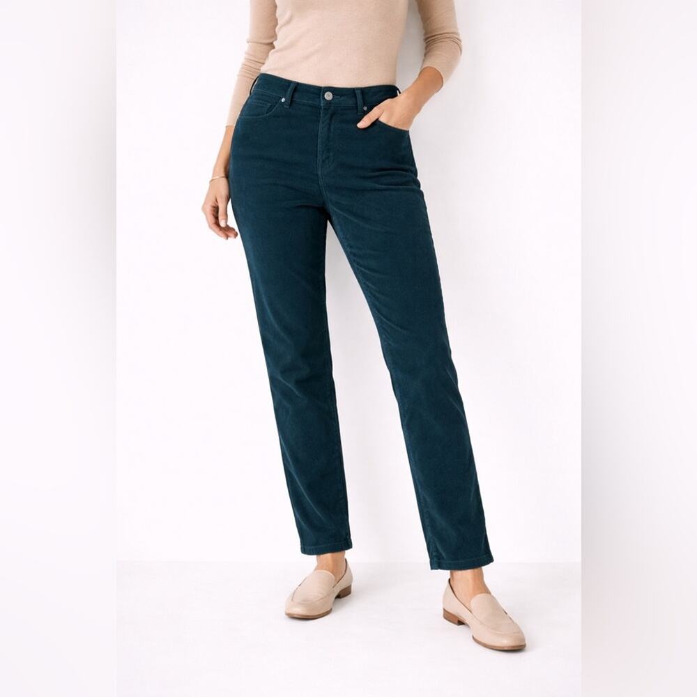 Old Navy OG Straight Corduroy Pants Women’s Size 14 High Rise Teal Blue